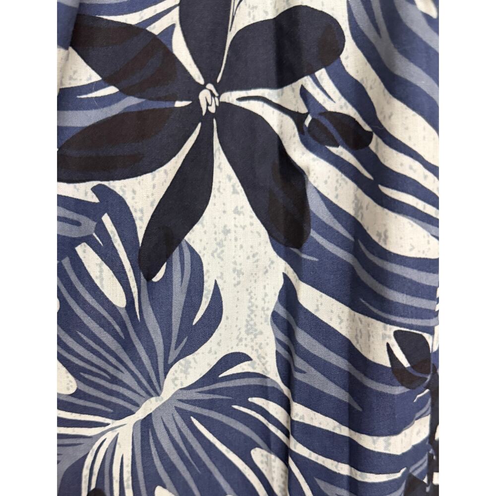 Good Times Womens Shift Midi Muumuu Dress XL Blue Black Hawaiian Aloha New - Picture 7 of 9